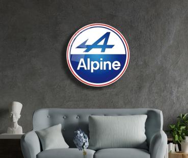 Alpine Logo Art Design round special Glass Picture!