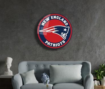 New England Patriots Art Design rundes spezial Glasbild!