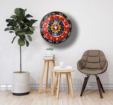 Zodiac Calendar Art Design round special Glass Picture!
