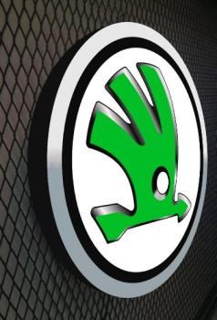 Skoda Logo Led Lichtwerbung rund