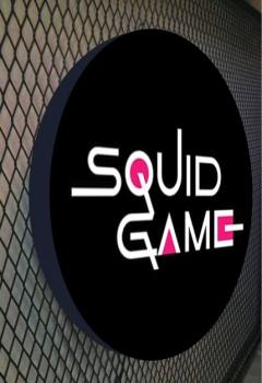 Squid Games Led light sign round black
