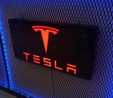 Tesla Logo Led Leuchttafel rechteckig