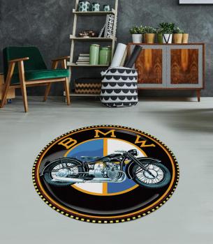 Bmw vintage logo motorbike round carpet!