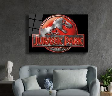 Jurassic Park Art Design rechteckiges spezial Glasbild!