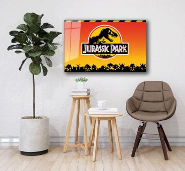 Jurassic Park Art Design rechteckiges spezial Glasbild!