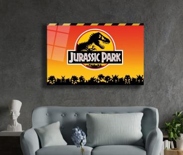 Jurassic Park Art Design rechteckiges spezial Glasbild!