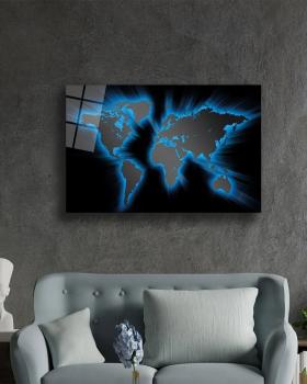 Weltkarte Art Design rechteckiges spezial Glasbild!