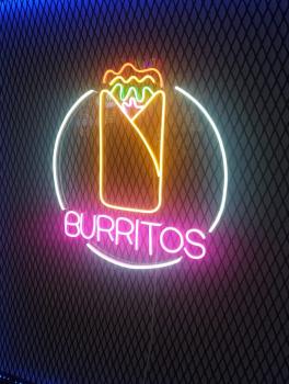 Mexican Food Burritos Neon Led Werbeleuchte für ihr Restaurant!