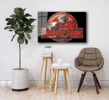 Jurassic Park Art Design rechteckiges spezial Glasbild!