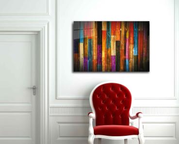 Colorful wood pattern Art Design rectangular special Glass Picture!
