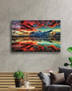 Sonnenuntergang Art Design rechteckiges spezial Glasbild!