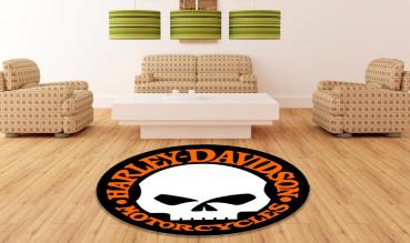 Harley Davidson Skull Logo round carpet!
