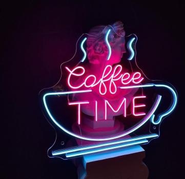 Coffee Time Neon Led Werbeleuchte für ihr Restaurant, Fastfoodladen!