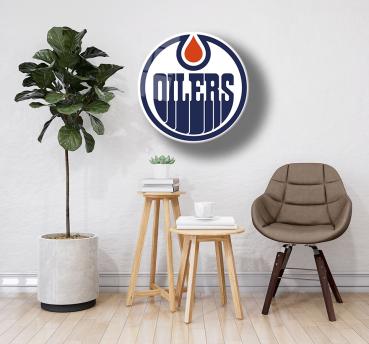 Oilers Art Design rundes spezial Glasbild!