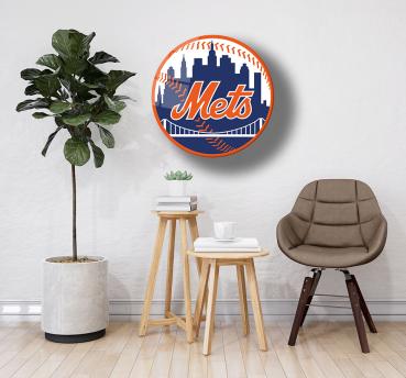 New York Mets Art Design rundes spezial Glasbild!