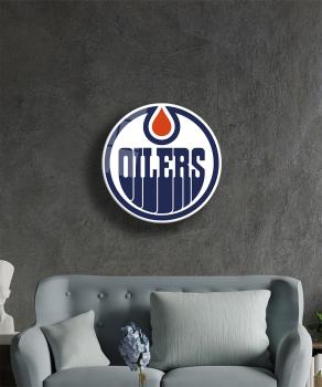 Oilers Art Design rundes spezial Glasbild!