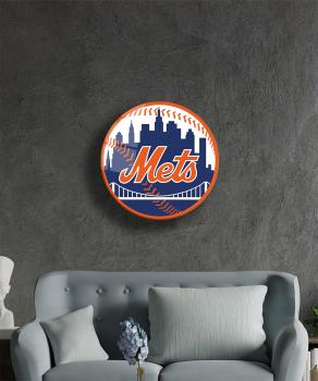 New York Mets Art Design rundes spezial Glasbild!
