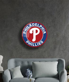 Philadelphia Phillies Art Design rundes spezial Glasbild!