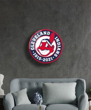 Cleveland Guardians Art Design rundes spezial Glasbild!