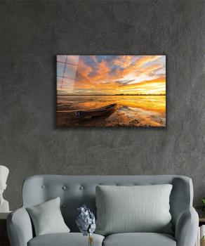 Sonnenuntergang Art Design rechteckiges spezial Glasbild!