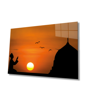 Praying human Art Design rectangular special Glass Picture!