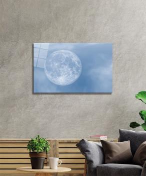 Der Mond Art Design rechteckiges spezial Glasbild!