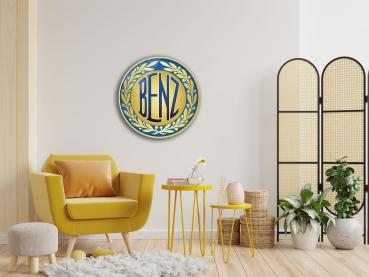 Mercedes Vintage Logo Art Design round special Glass Picture!