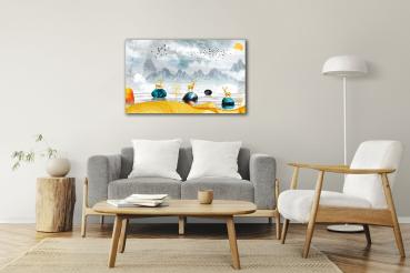 Goldene Gazellen Art Design rectangular special Glass Picture!