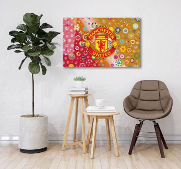 Manchester United FC Art Design rectangular special Glass Picture!