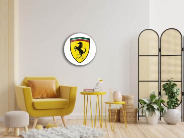 Ferrari Art Design rundes spezial Glasbild!