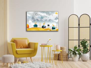 Goldene Gazellen Art Design rectangular special Glass Picture!