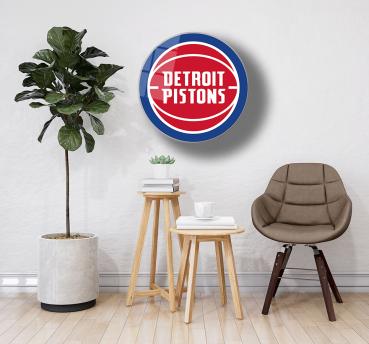 Detroit Pistons Art Design rundes spezial Glasbild!