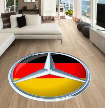 Mercedes German Flag Logo round carpet!