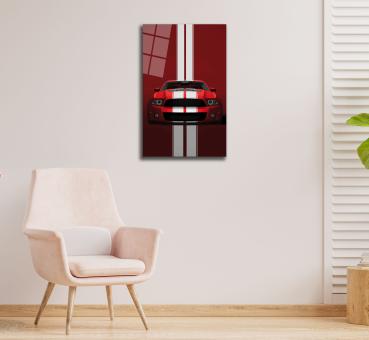 Mustang Art Design rectangular special Glass Picture!