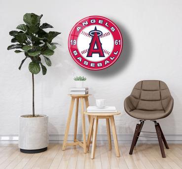 Los Angeles Angels Art Design rundes spezial Glasbild!