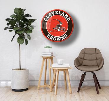 Cleveland Browns Art Design round special Glass Picture!