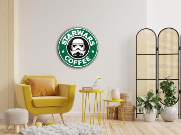 Starwars Coffee Art Design round special Glass Picture!