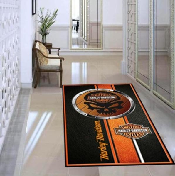 Harley Davidson Logo Rectangular Carpet