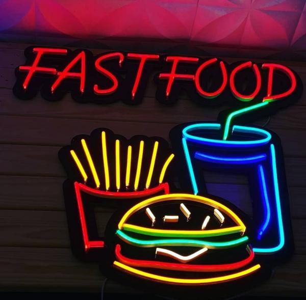 Fast Food Neon Led Werbeleuchte für ihr Restaurant, Fastfoodladen!