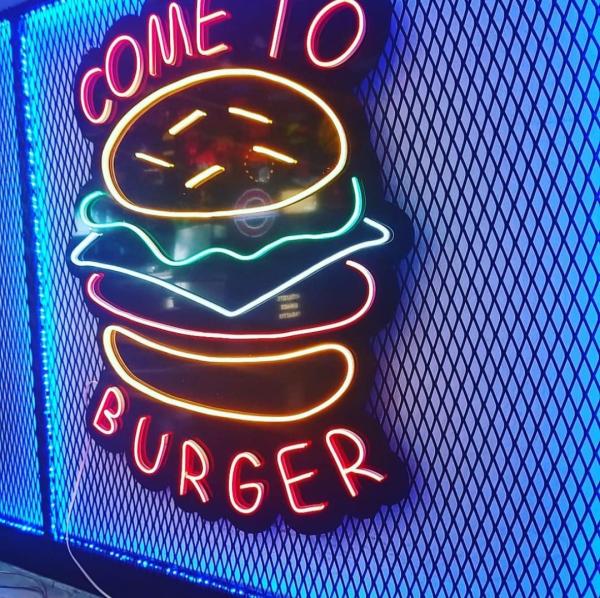 Come to Burger Neon Led Werbeleuchte für ihr Restaurant, Fastfoodladen!