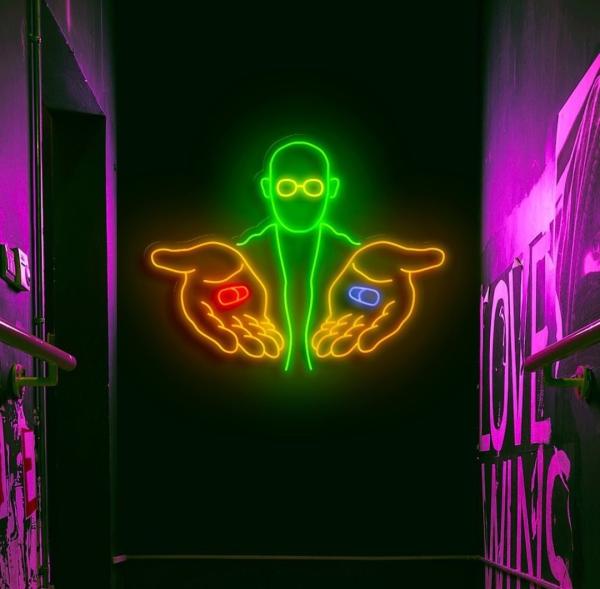 Neon Led Matrix Morpheus wall lamp for your home, office or shop!