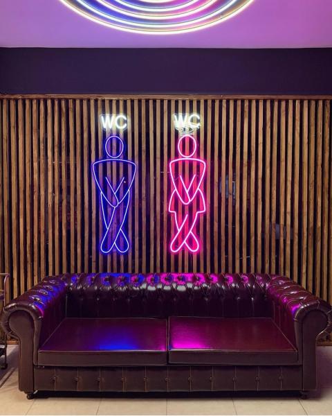 Toilette WC Neon Led Werbeleuchte für ihr Restaurant, Fastfoodladen!