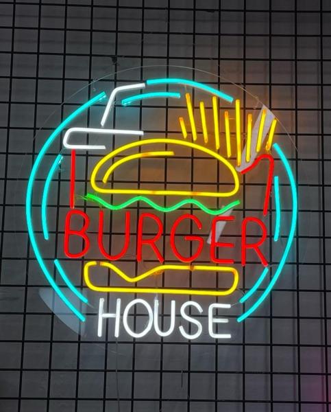 Burger House Neon Led Advertising light for your restaurant, fast food shop!